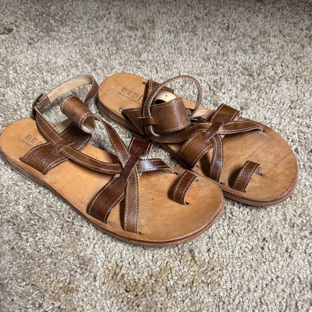Bed Stu Manati Brown Leather Sandals size 8